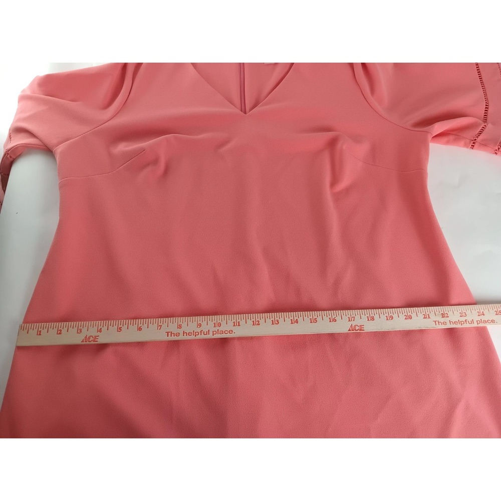 Calvin Klein Womens Shift Dress Coral Midi Vneck Stretch Lined Casual sz 20W/2X - Picture 10 of 12